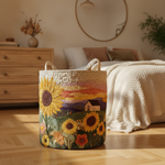 Blomstrende sol skittentøyskurv