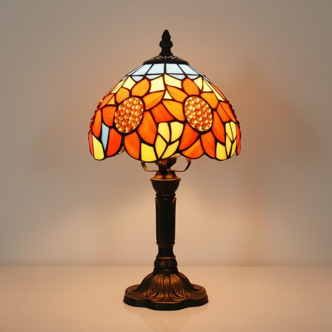 SOLSIKKE | Vintage glasslampe med solsikke