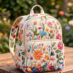 Quiltet ryggsekk – Fargerike ville blomster