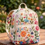 Quiltet ryggsekk – Fargerike ville blomster