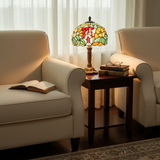 BLOMSTERGLANS | Fargerik lampe i herdet glass