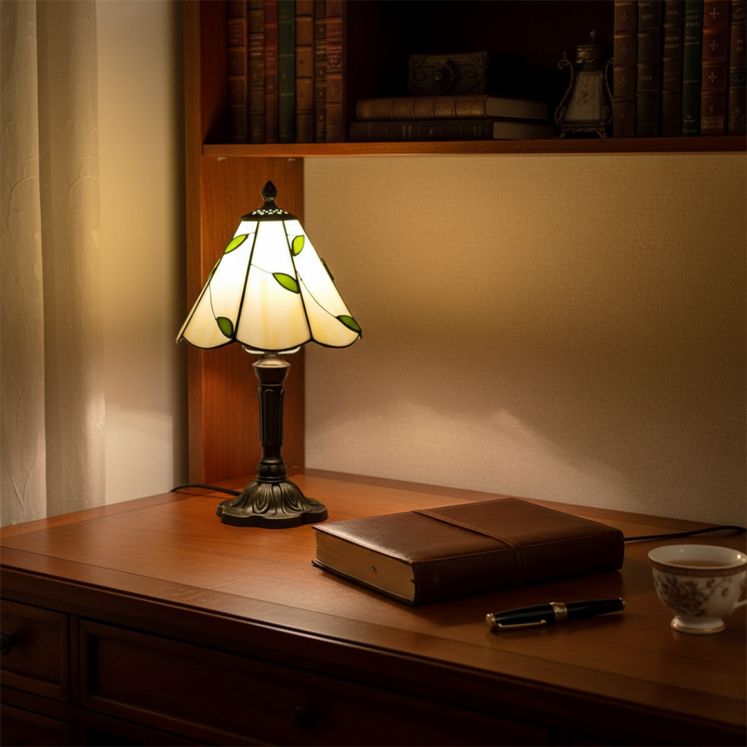 Løvet | retro glasslampe med løvmotiv