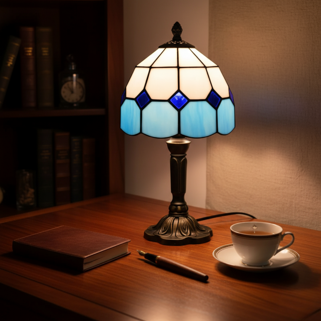 TROLLSKINN | vintage lampe med havsglans