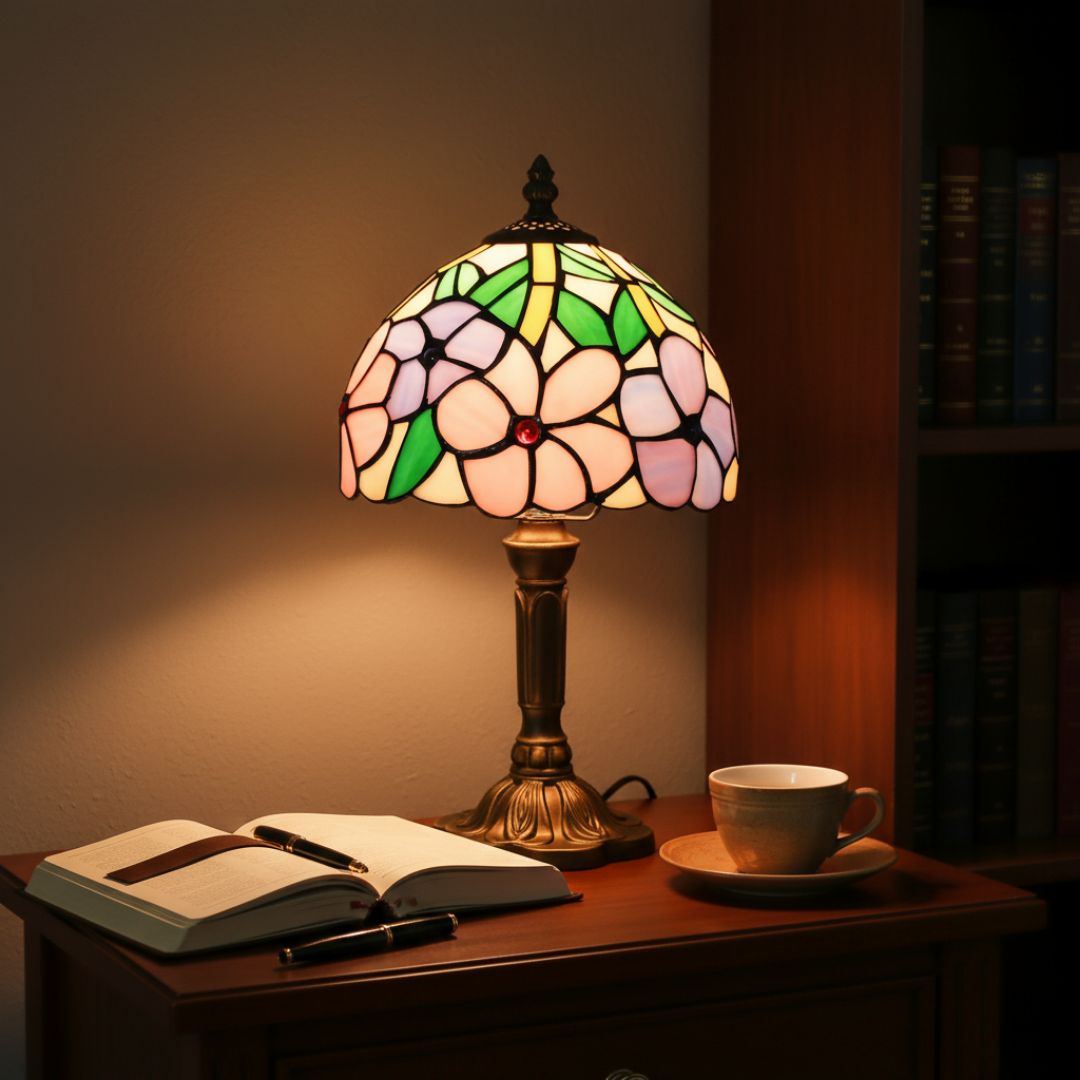 KRONBLAD | barokk bordlampe