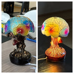 Boho-stil lampe sopp og blomst