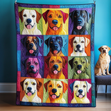 Gullig labrador quiltet sengeteppe