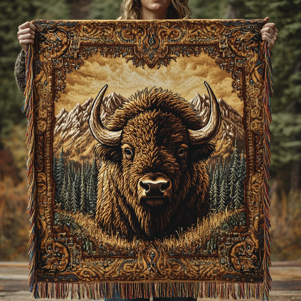 Dagmar - quiltet pledd bison