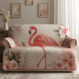 Amanda - quiltet sofatrekk flamingoer