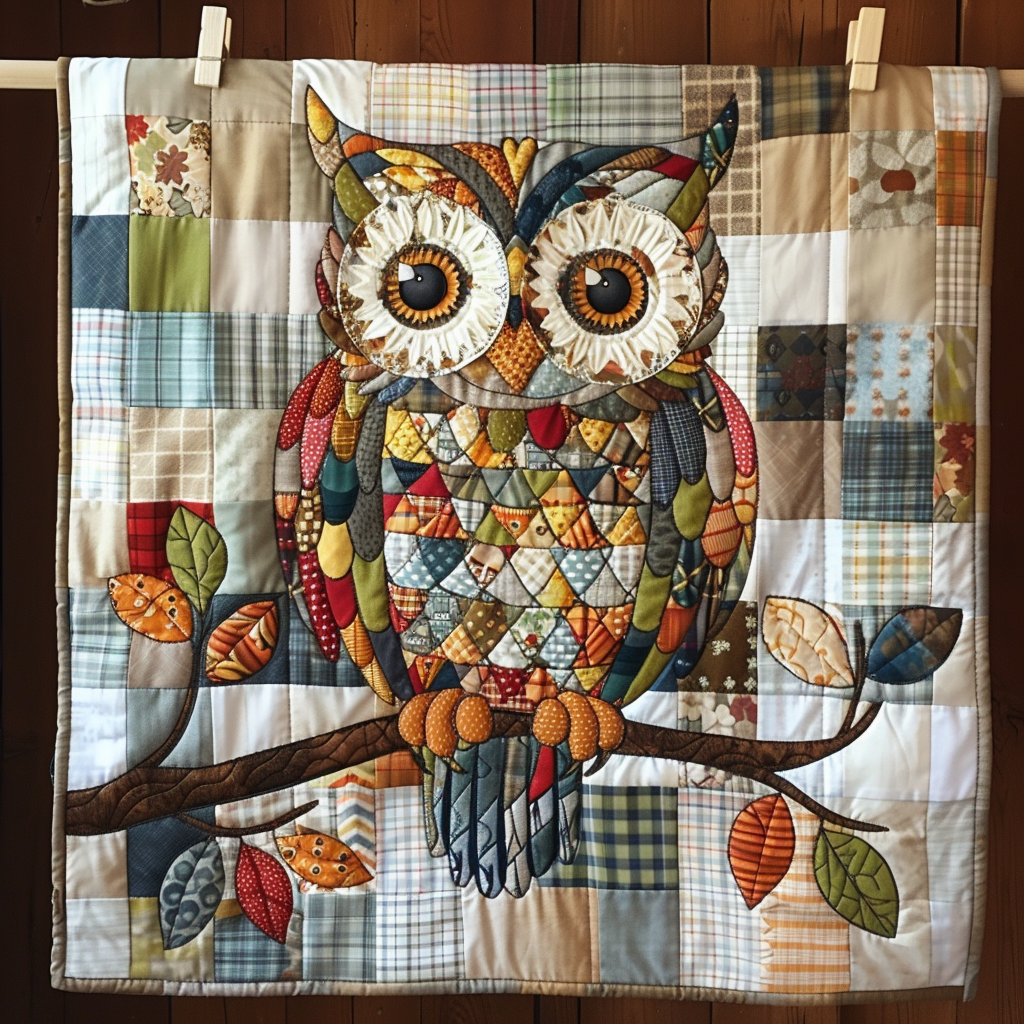 Quiltet sengeteppe – høstens uglepatchwork