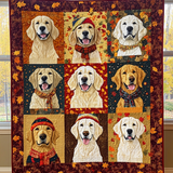Quiltet sengeteppe – høstens retriever