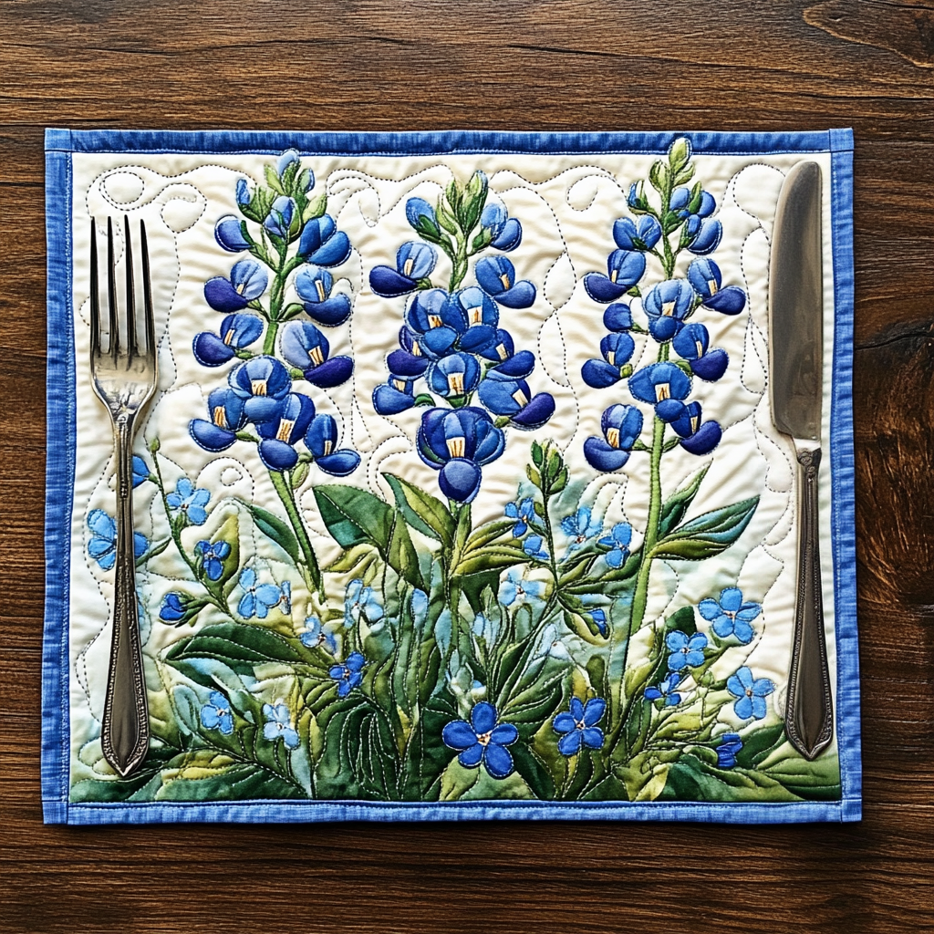 Quiltede bordbrikker – Lupinserenade