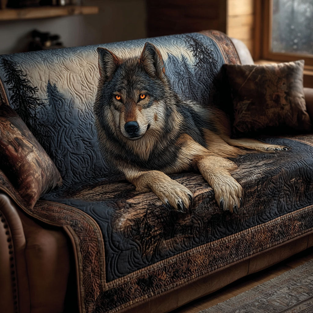 Margrethes quiltede sofatrekk varg