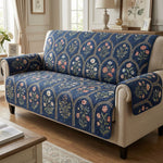 Sabina – quiltet sofatrekk indigo