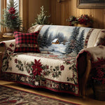 Emilia - quiltet sofatrekk julemotiv