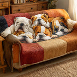 Helena – quiltet sofatrekk med bulldog