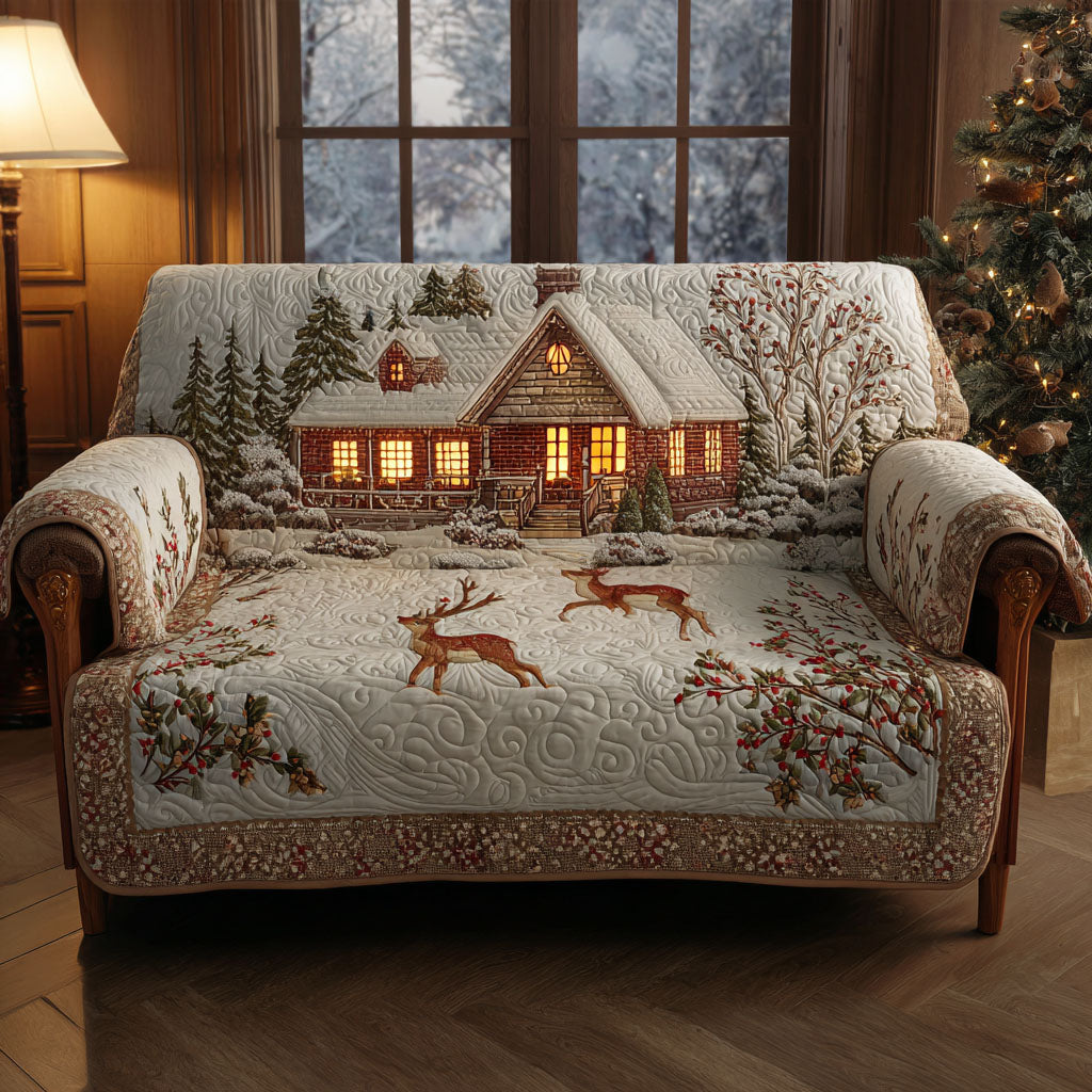Johanna | quiltet sofatrekk Ren jul
