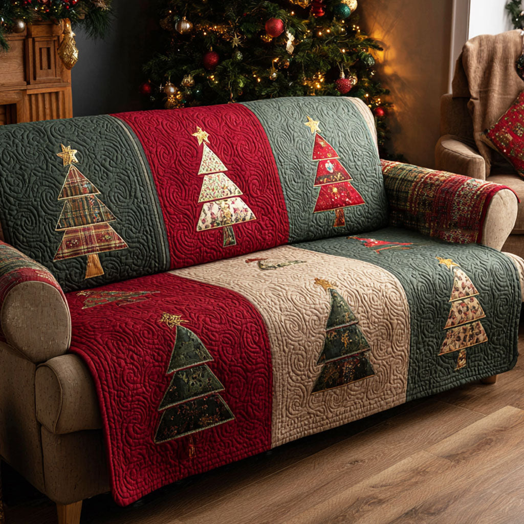 Live – quiltet sofatrekk juletre
