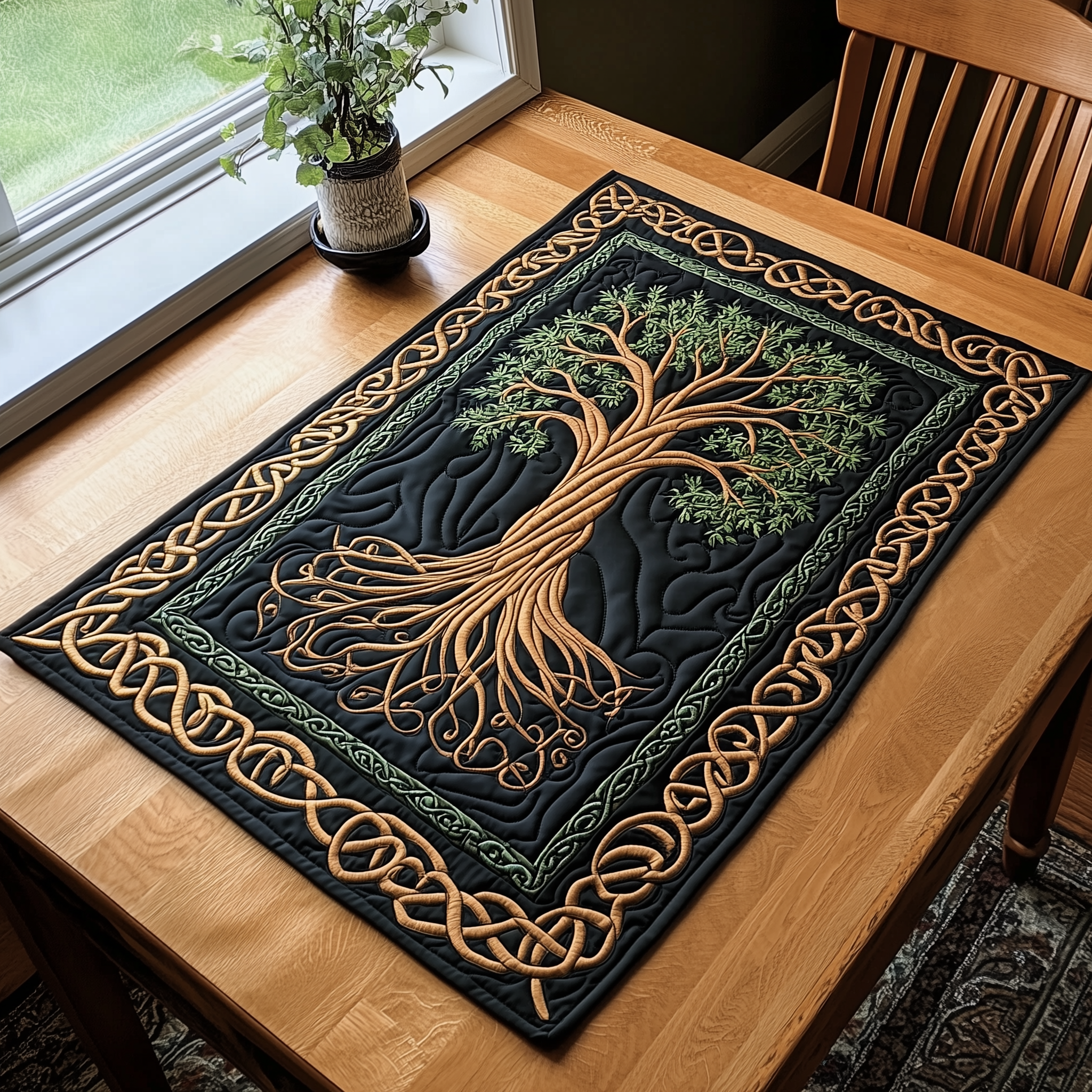 Quiltet bordbrikke – keltisk hage