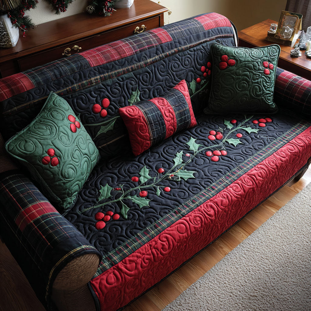 Nellys sofatrekk | quiltet med julmotiv