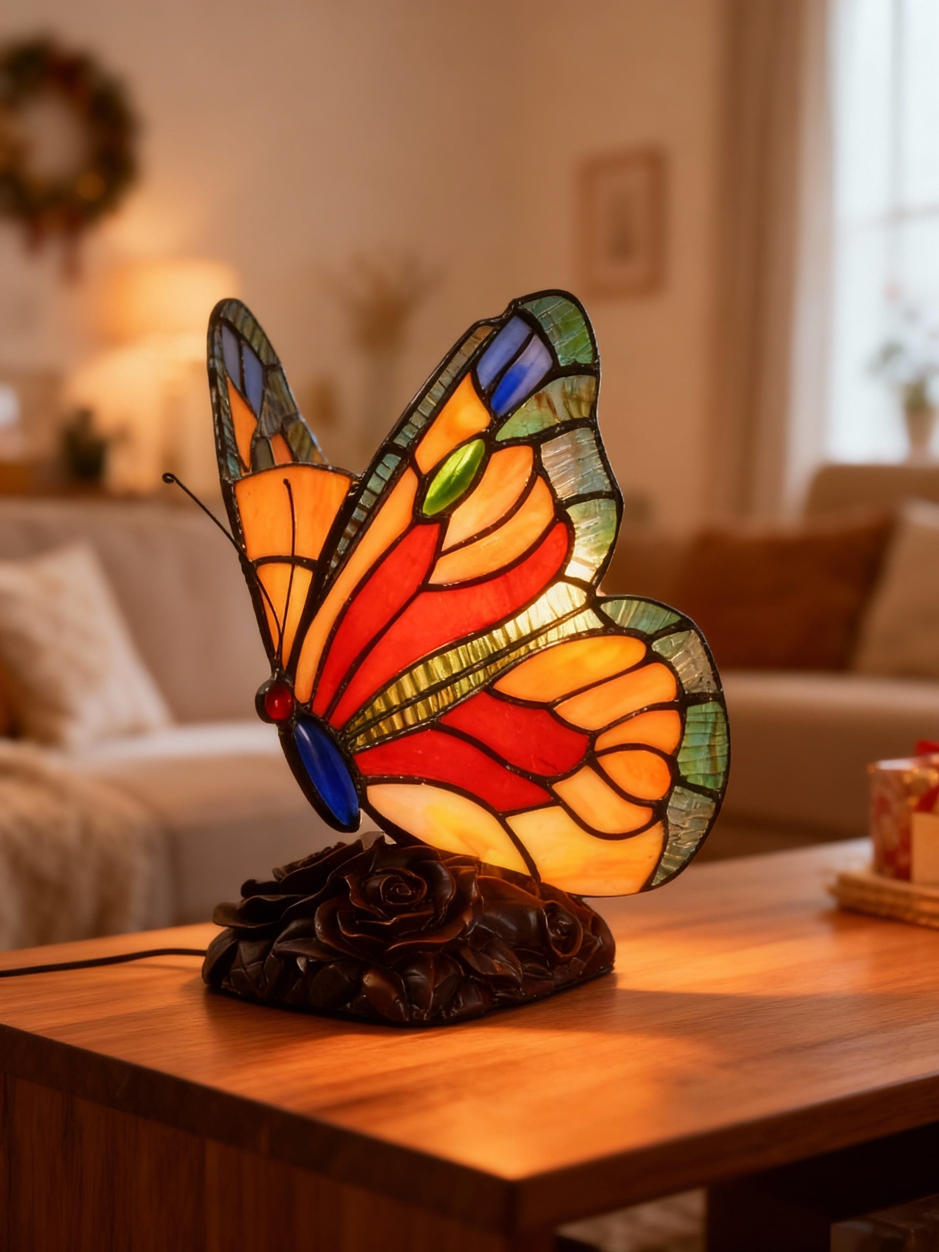 Snøsommerfugl | Art Deco-lampe med sommerfuglmotiv