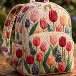 Quiltet ryggsekk – Fargerike tulipaner