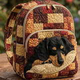 Quiltet ryggsekk – Gammel dachshund med flekker
