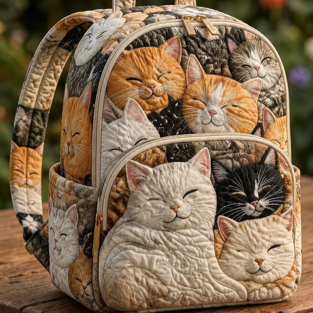 Quiltet ryggsekk – Sovende katter
