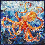 Quiltet sengeteppe – havet