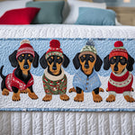 Selma – quiltet sengeteppe – julete dachshund