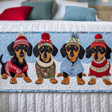 Selma – quiltet sengeteppe – julete dachshund