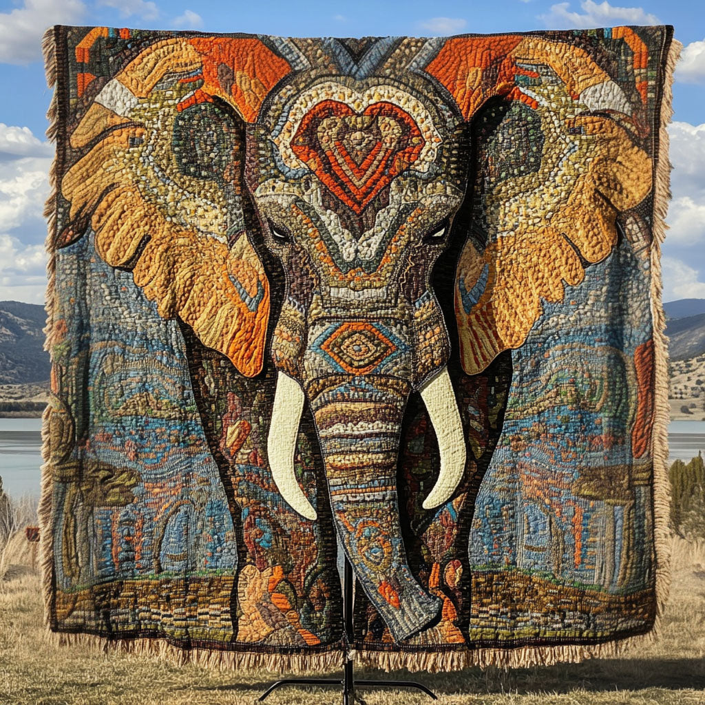 Ann-Charlotte | quiltet pledd safari elefant