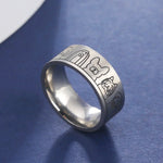 Bred ring med hundemotiv | Gravert damemodell