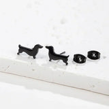 Øredobber dachshund – minimalistiske metalløredobber