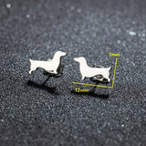 Øredobber dachshund – minimalistiske metalløredobber