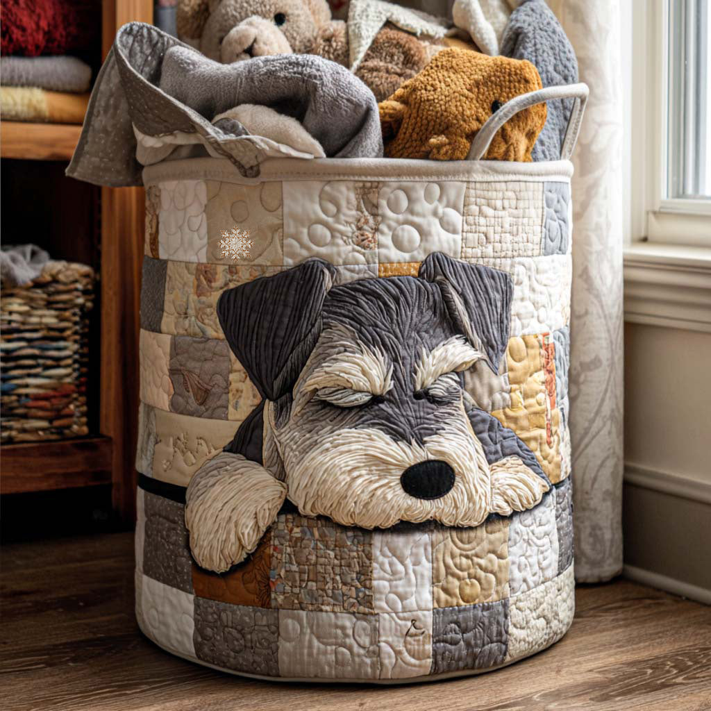 Sovende schnauzer – Skittentøyskurv