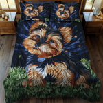 Stjernemønster yorkie 3-delt sengesett