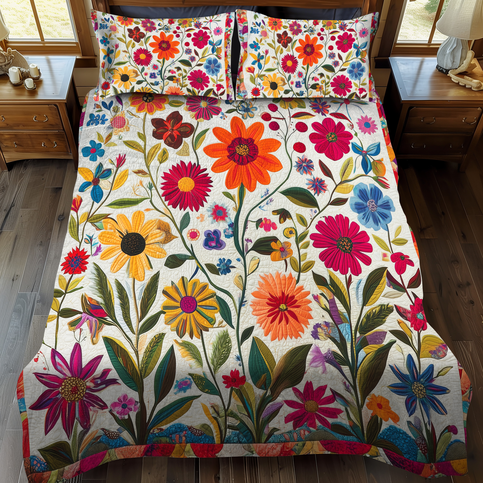Sengesett – Levende blomster
