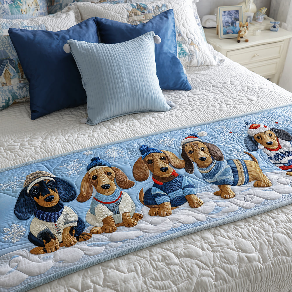 Debora – quiltet sengeteppe – liten dachshund