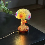 Boho-stil lampe sopp og blomst