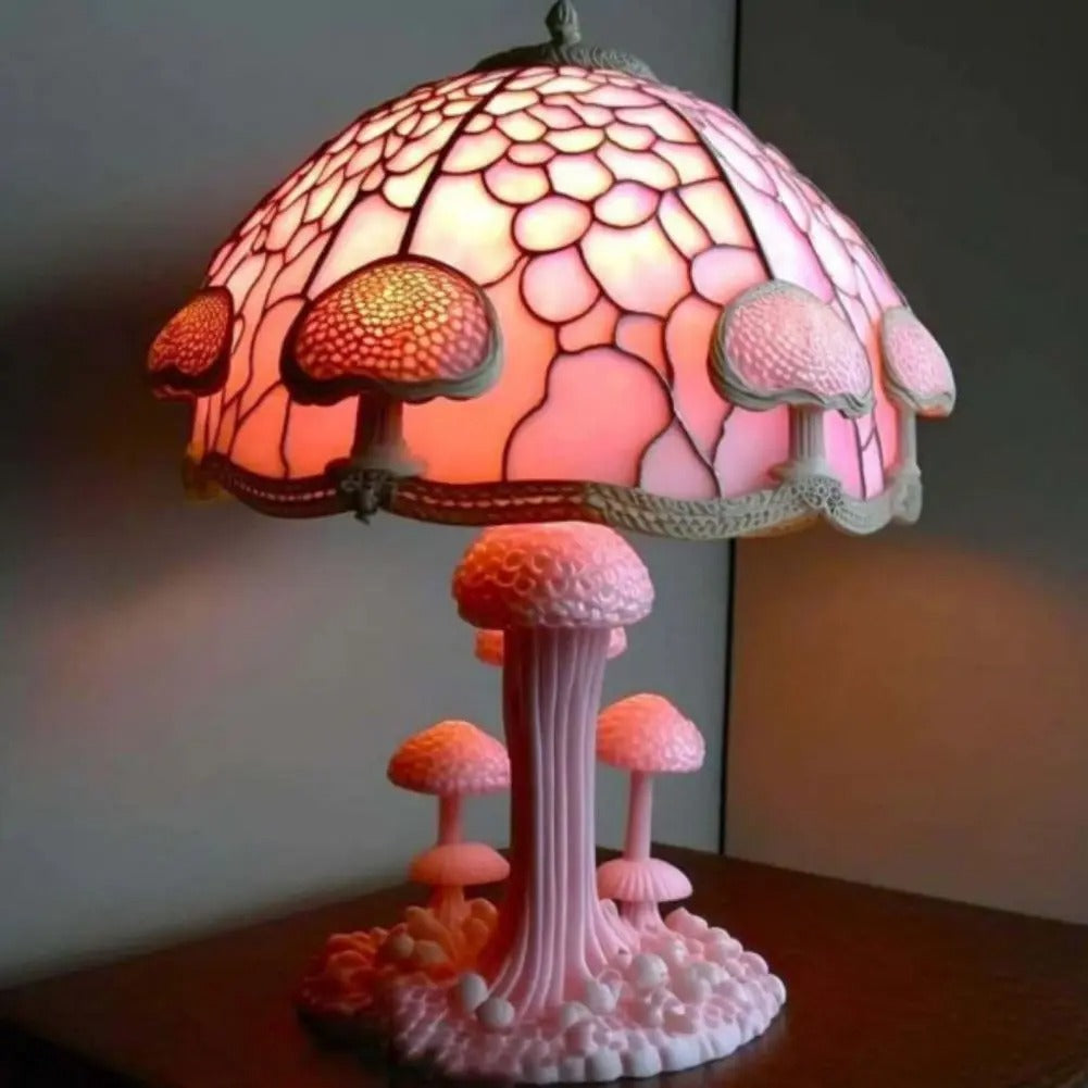 ROSEGLØD | rosa bordlampe med myk lyseffekt