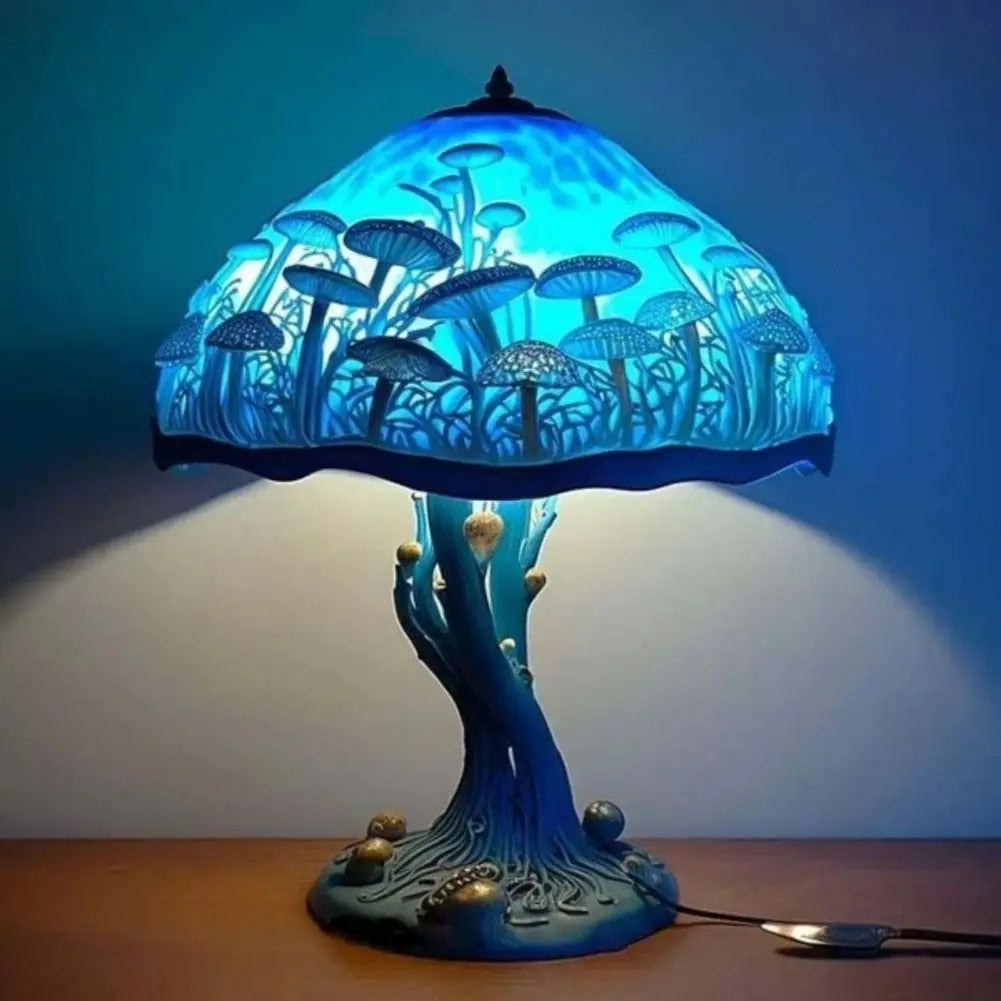 BLÅGLANS | blå bordlampe med mystisk look