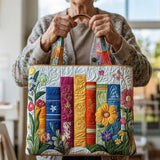 Håndlaget veske – blomstrende bibliotek