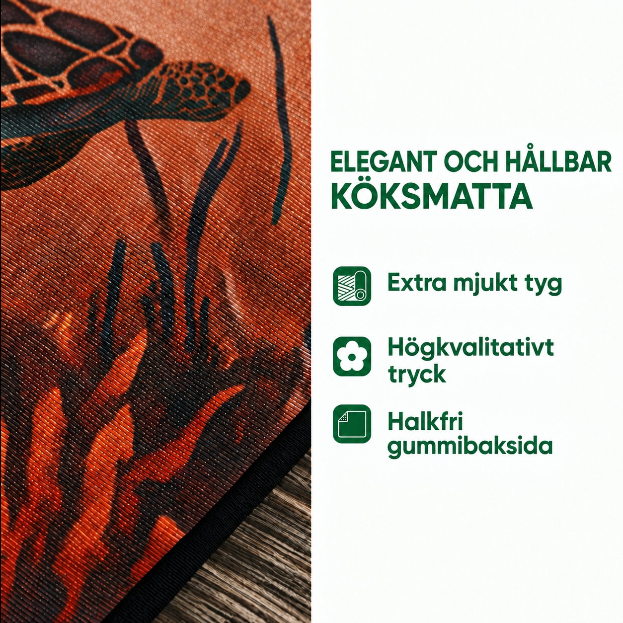 Antiskli kjøkkenmatte – skjør kolibri