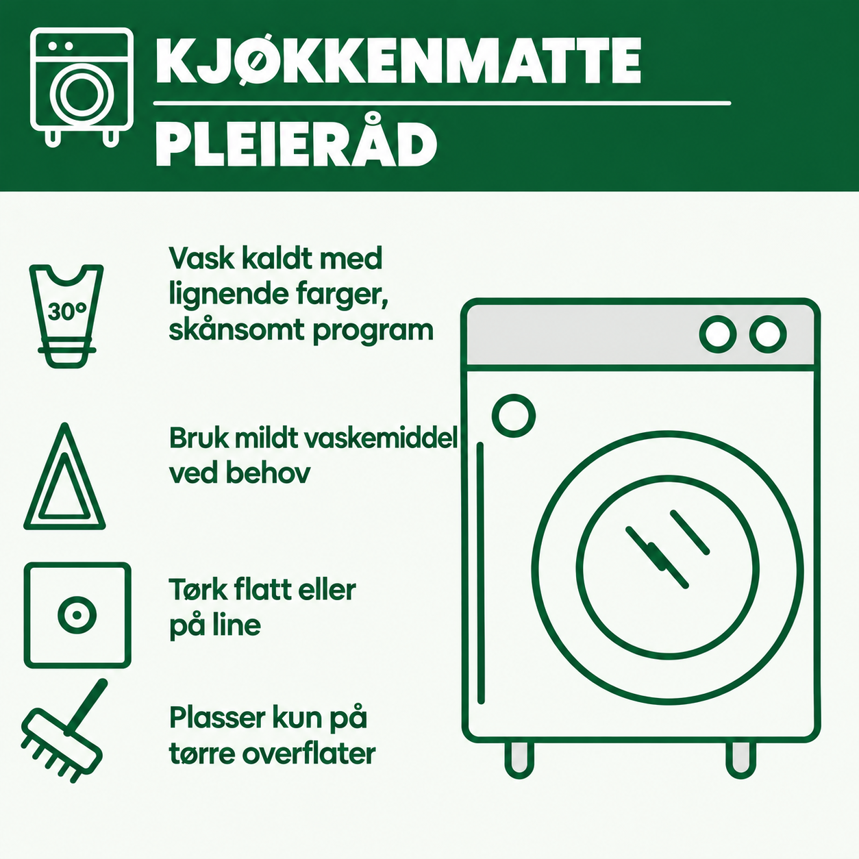 Antiskli kjøkkenmatte – skjøre blomster