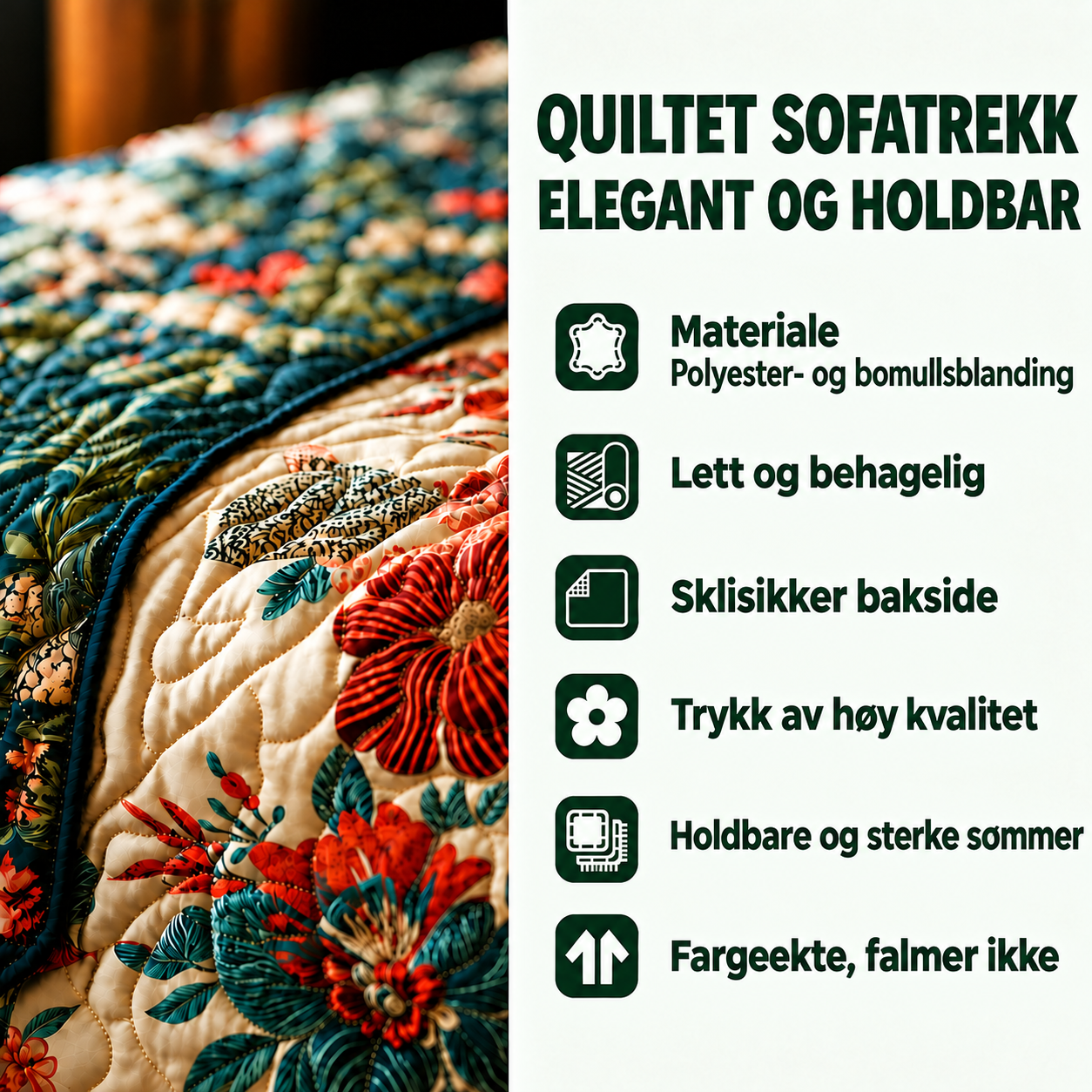 Ulla - quiltet sofatrekk