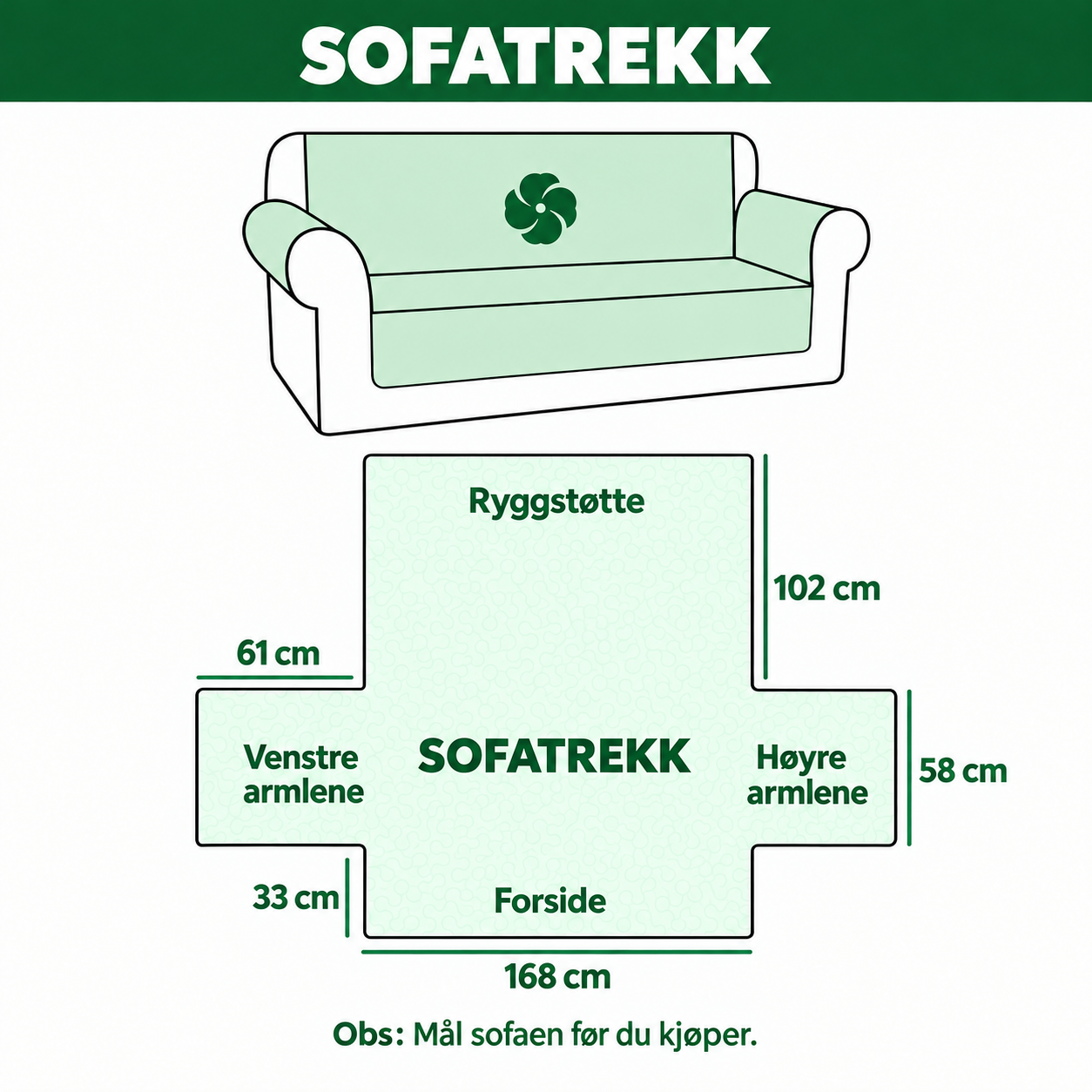 Marianne – quiltet sofatrekk vinterskog
