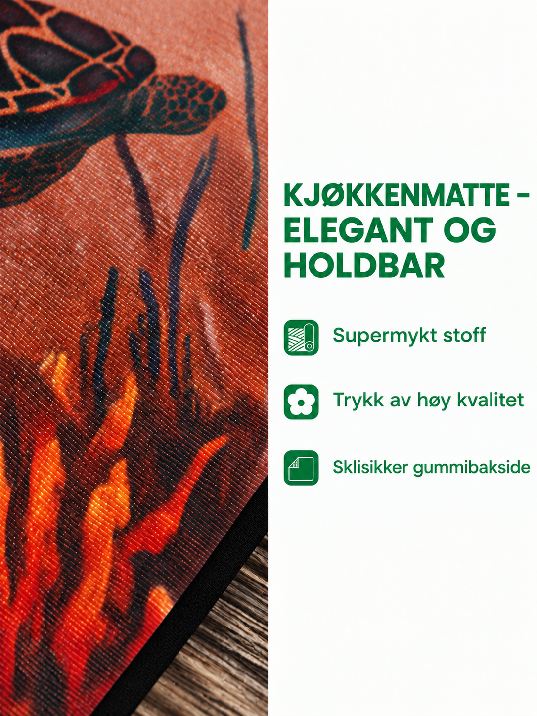 Sklisikker kjøkkenmatte – tradisjonelt mønster