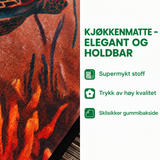 Sklisikker kjøkkenmatte – tradisjonelt mønster