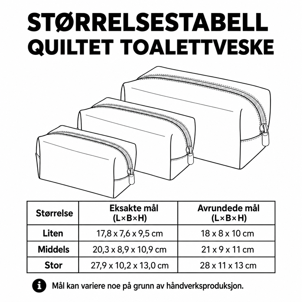 Quiltet toalettveske – Skjør kaktus