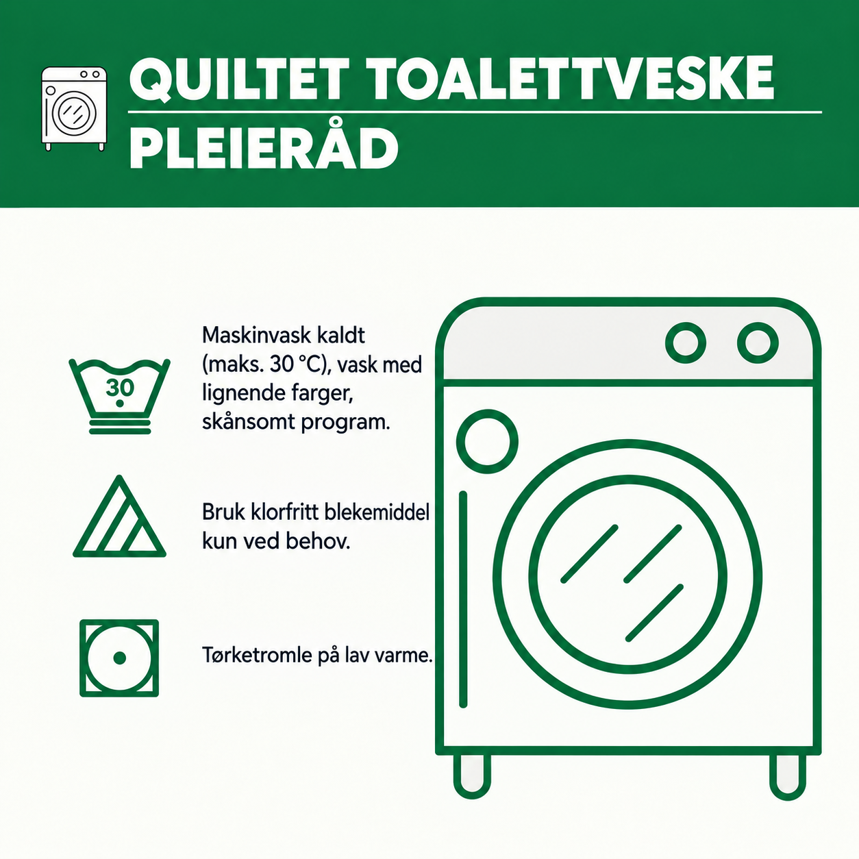 Quiltet toalettveske – Skjøre gress